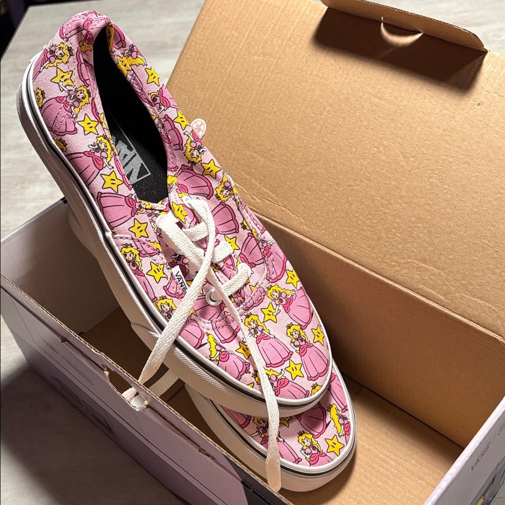 Vans Authentic Nintendo Princess Peach Low Top Trainers - Picture 12 of 16